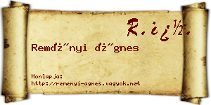 Reményi Ágnes névjegykártya