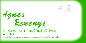 agnes remenyi business card